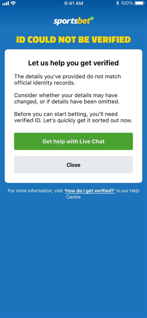 sportsbet verification